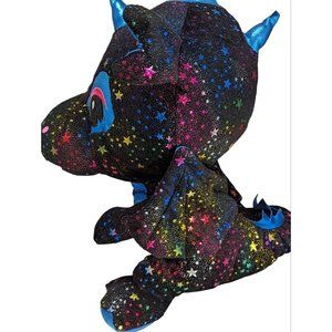 Caravan Softoys Galaxy Dragon 16" Plush Sparkling Black Blue Stars